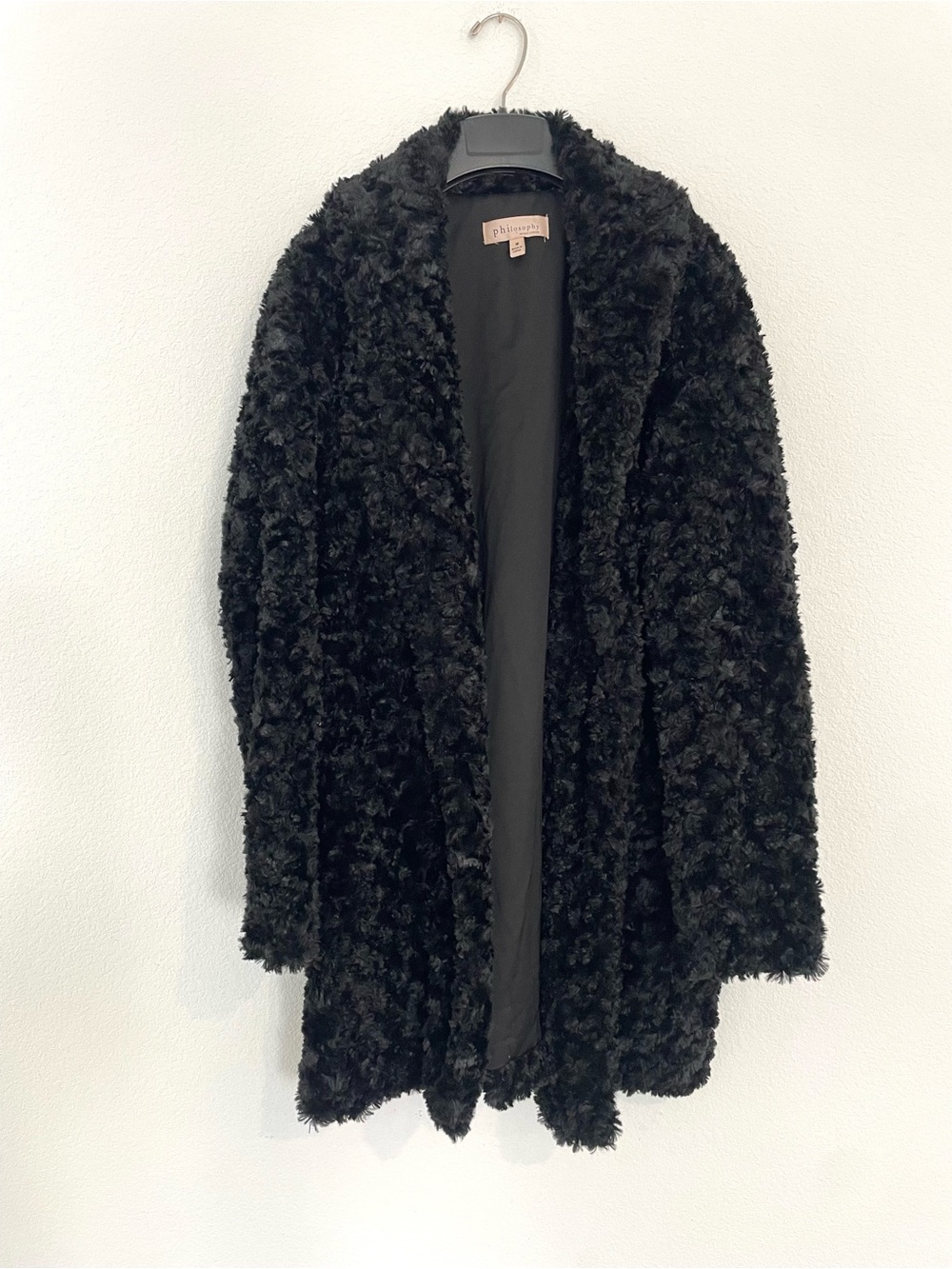 Philosophy Black Plush Faux-Fur Teddy Jacket